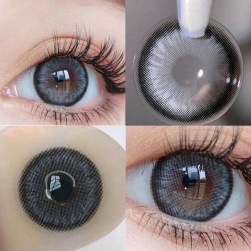 J61 Softlens Abu Abu 16 MM Mata Barbie Premium / Softlens Grey Natural / Softlens Daily / Softlens A