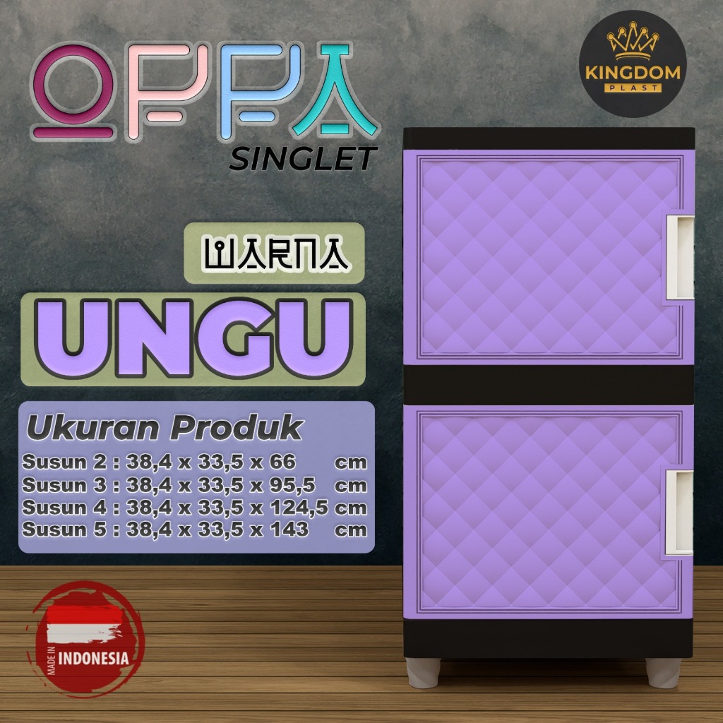 Kingdom Lemari Plastik OPPA Susun 2 Lemari serbaguna kecil lemari plastik 2 susun
