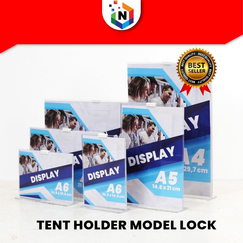 

Tempat Brosur Model LOCK Tent Holder Ukuran A6 A5 A4