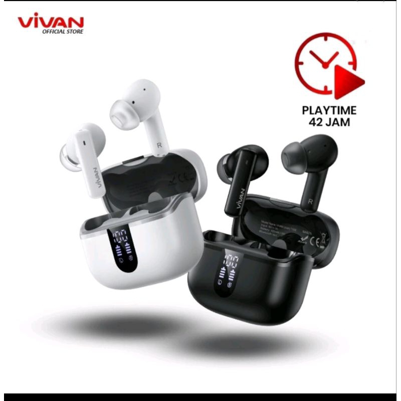 Earphone headset TWS bluetooth Vivan T100E