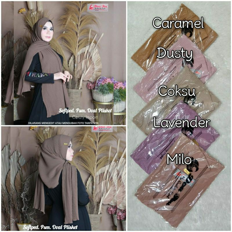 HIJAB PASMINA OVAL PED PLISKET//PASMINA OVAL PLISKET//PASMINA PLISKET BY DOA IBU