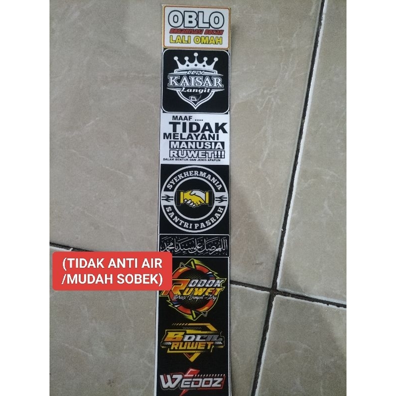 

STIKER KATA KATA | STIKER ANTI AIR | STIKER CROMO | STIKER PACK | STIKER TIDAK ANTI AIR