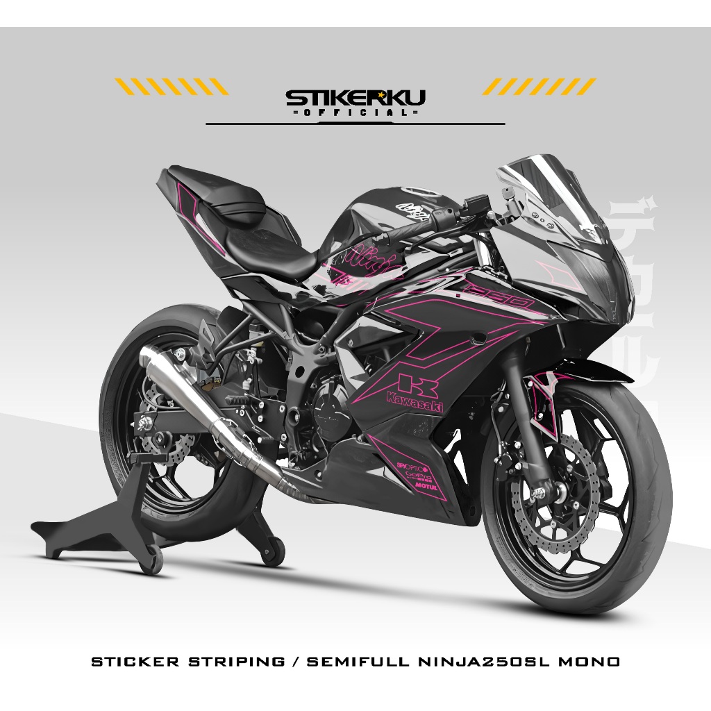 STRIPING NINJA250SL MONO / MOTIF 23 / STICKER / NINJA250RR MONO / NINJA250 MONO / STIKERKUDECAL