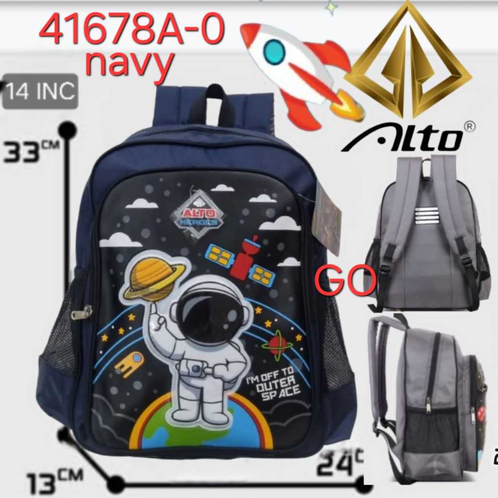 Gof Tas Alto Silver Girl Tas Ransel Sekolah Anak TK PAUD Laki Pria Cowok