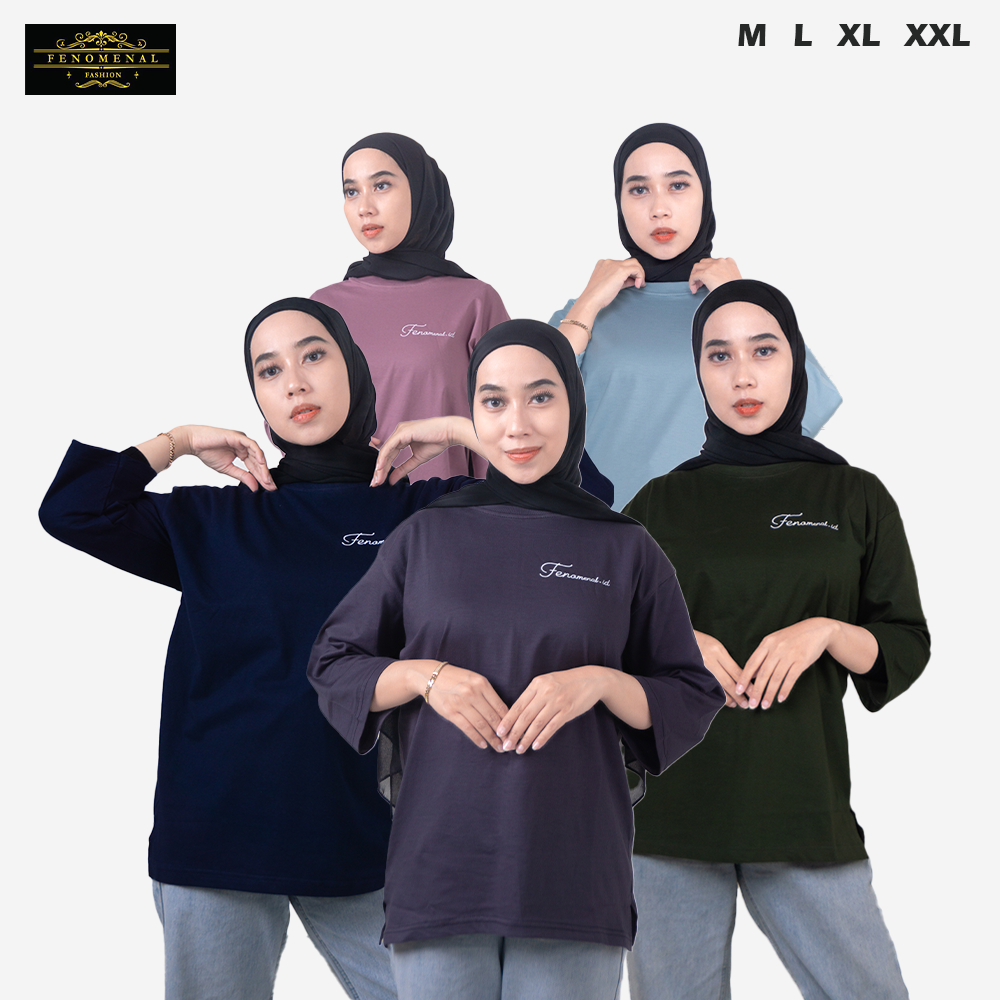 OOTD VIRAL 2024 KAOS OVERSIZE WANITA HIGHSLIT BELAH SAMPING WITH BYE COMBED 20S  / ATASAN WANITA POL