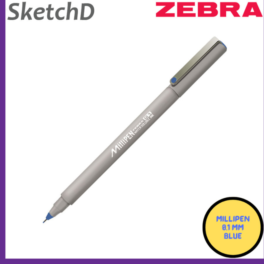 

Pulpen Milipen 0.1mm Biru Zebra Millipen Fineliner Drawing Pen Blue 01