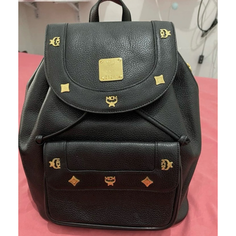 preloved ransel MCM authentic full leather rare