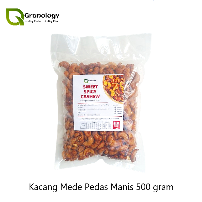 

Fried Sweet Spicy Cashew Nut / Mede Pedas Manis / Mede Thailand (500 gram) by Granology