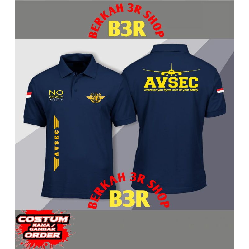 kaos avsec terbaru polo lengan pendek/kaos kerah avsec