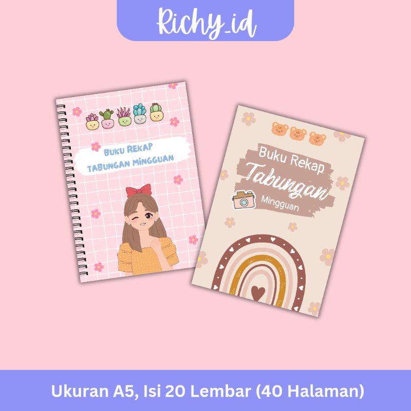 

buku rekap tabungan karakter lucu / buku rekap tabungan