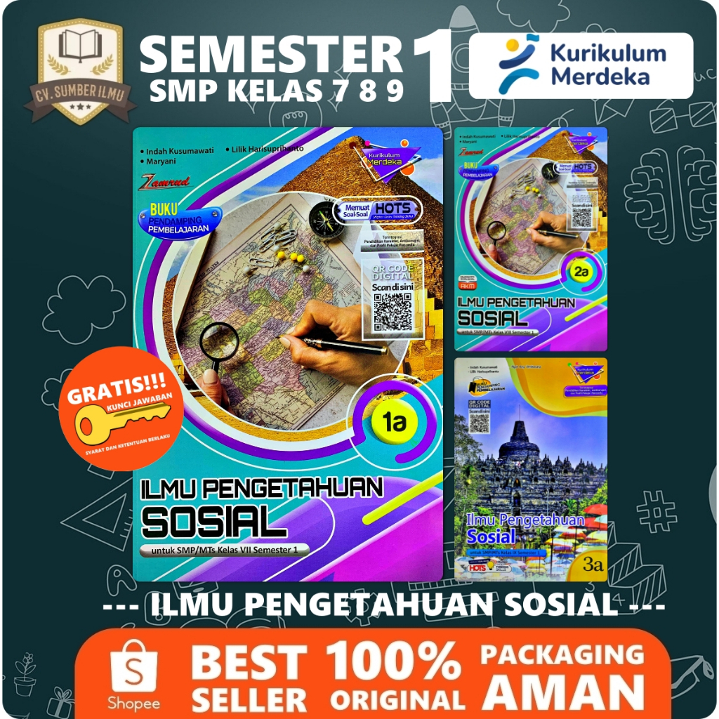 LKS IPS SMP KELAS 7 8 9 SEMESTER 1 KURIKULUM MERDEKA 2024-2025 KURMER | Zamrud PUTRA NUGRAHA