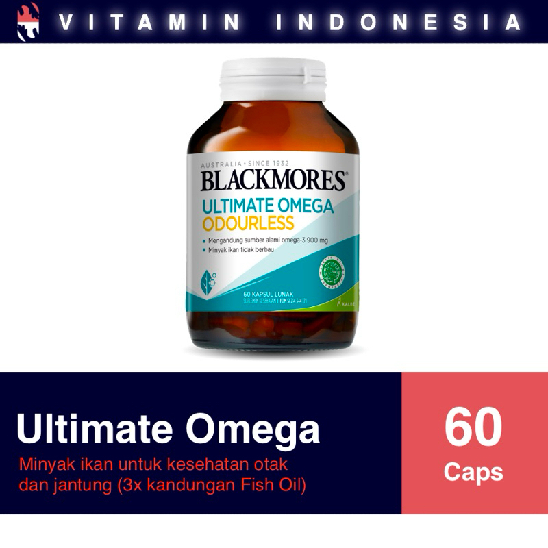 Blackmores Ultimate Omega Odourless / Suplemen Omega 3 isi 60 Kapsul ORIGINAL