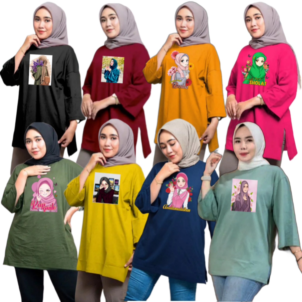 kaos oversize wanita yang lagi viral bahan babyterry premium