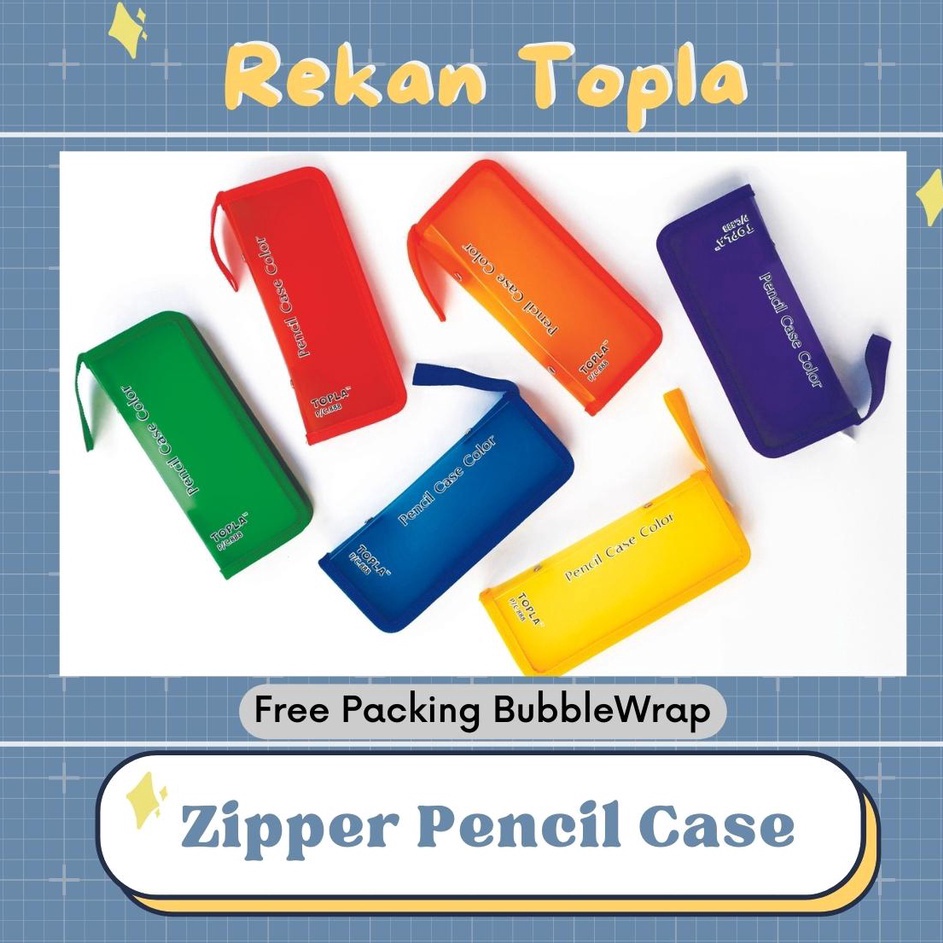 

Obral Belanja Tempat Pensil Resleting Kotak Pensil Reseleting Zipper Pencil Case Topla PC888