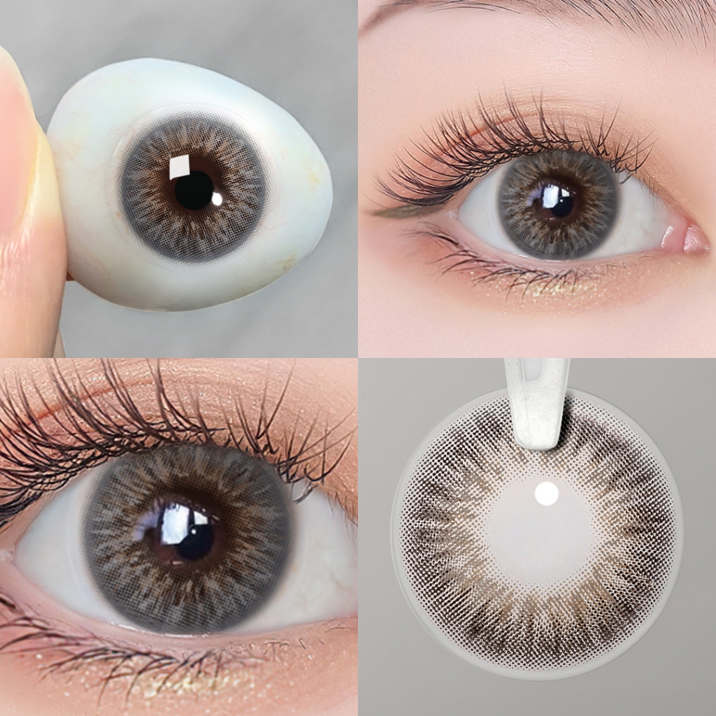 J63 Softlens Abu-Abu 14,5 MM Motif Natural Tanpa Ring / Softlens Grey Natural / Softlens Daily / Sof