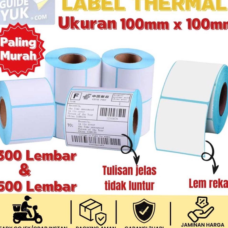 

Kejutan Hari Ini 1x1 Label Sticker Thermal Direct Thermal Sticker Kertas Thermal Label Thermal Kertas Stiker Resi Kertas Printer 5 lembar 3 lembar 11