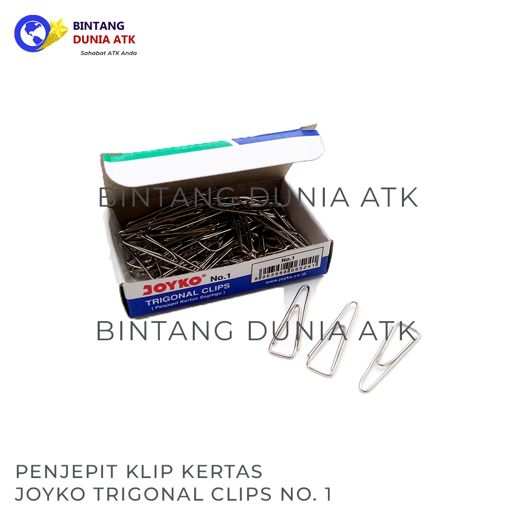 

Klip Segitiga / Penjepit Kertas / Klip Kertas / Joyko Trigonal Clips No. 1