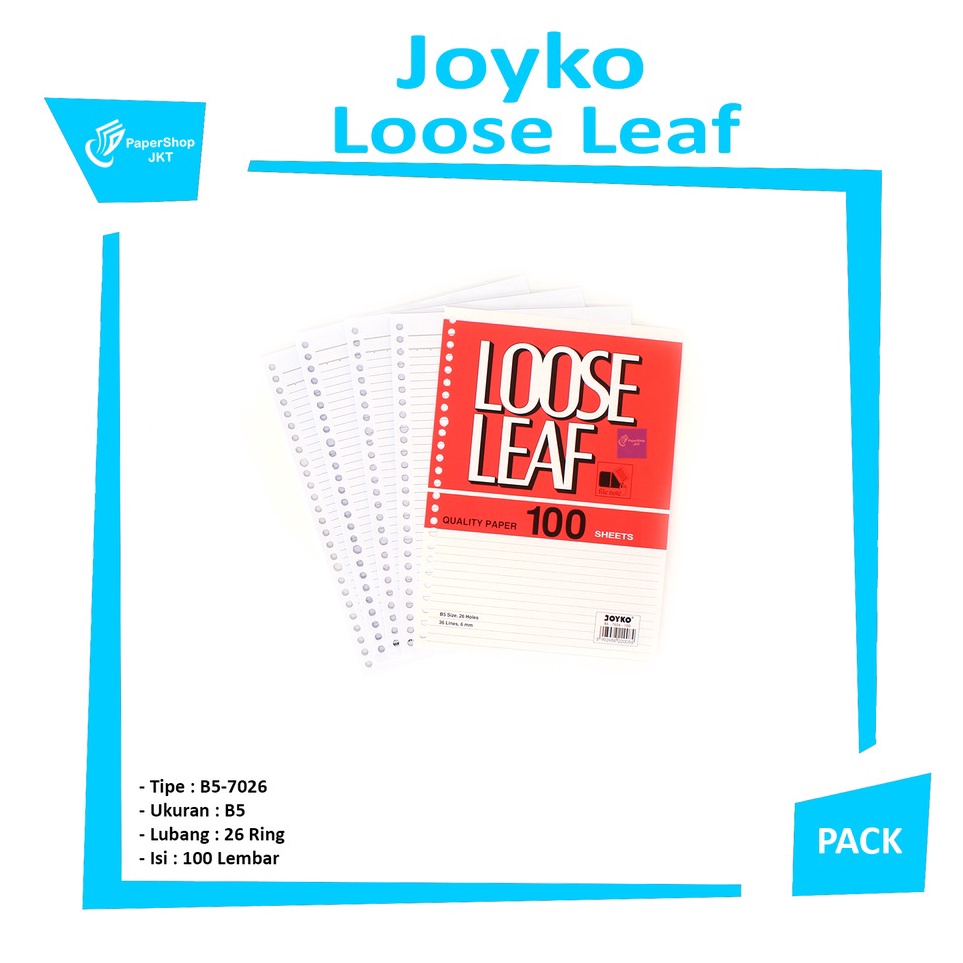 

Model Populer JOYKO b5 1 lembar refill loose leaf