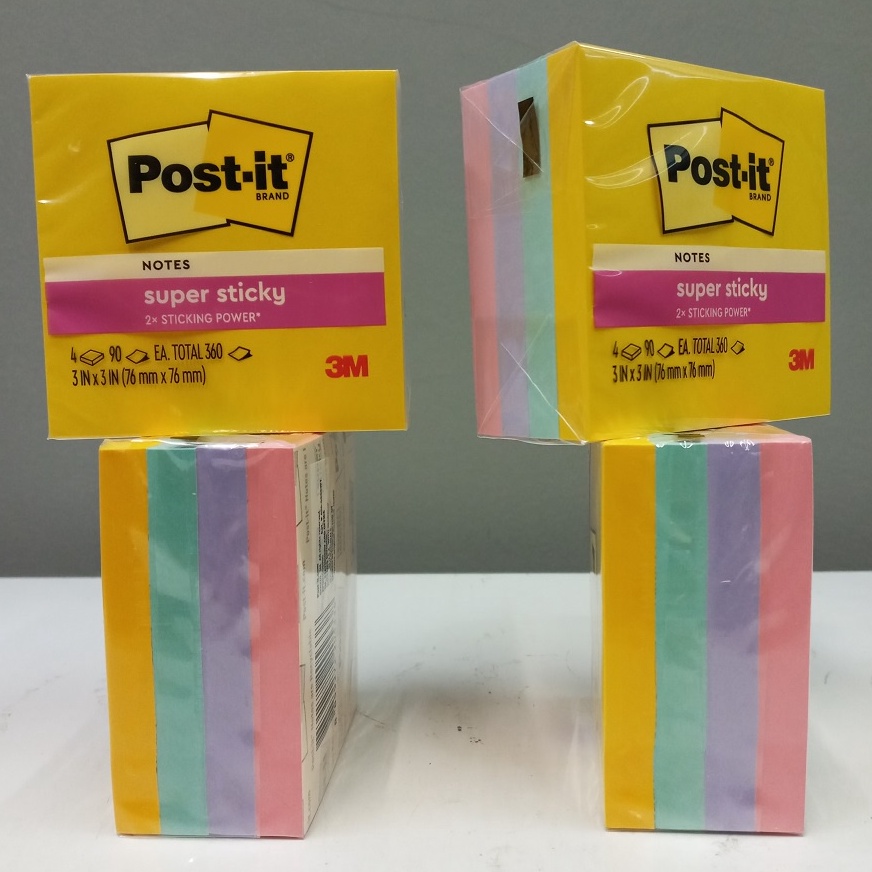 

Fast Sale 3M Post It Super Sticky Notes 6544SSSWT Sweets 3 inch x 3 inch