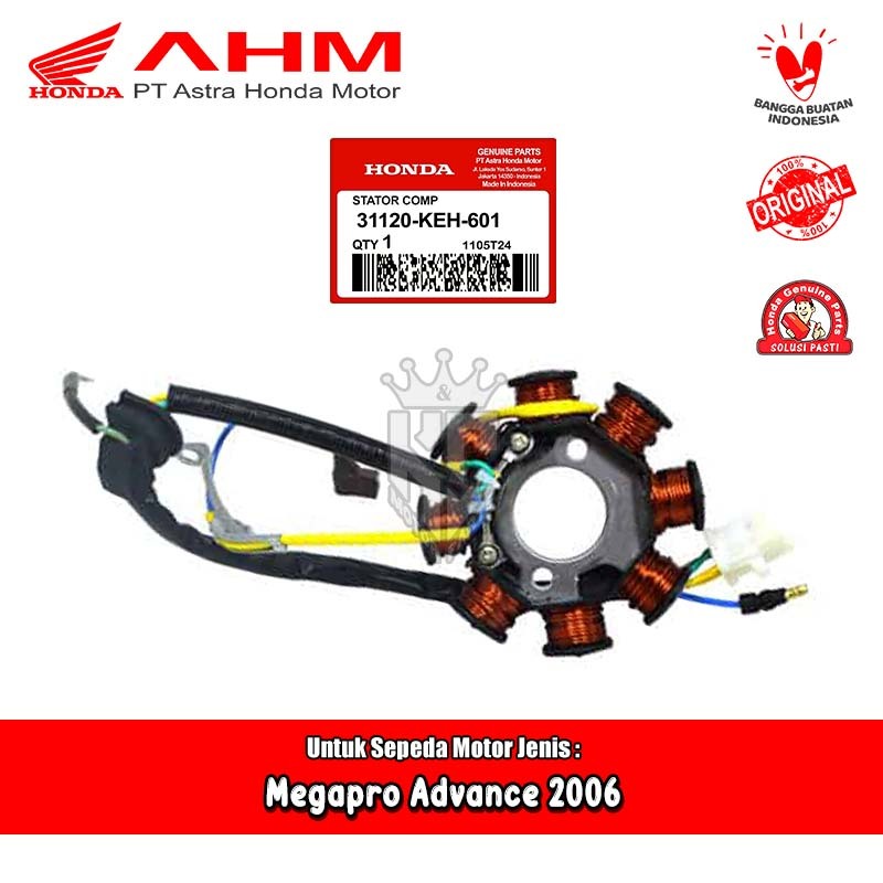 Spul Magnet Stator Comp Honda Megapro Advance Primus 2006 - 2010 Original AHM 31120-KEH-601