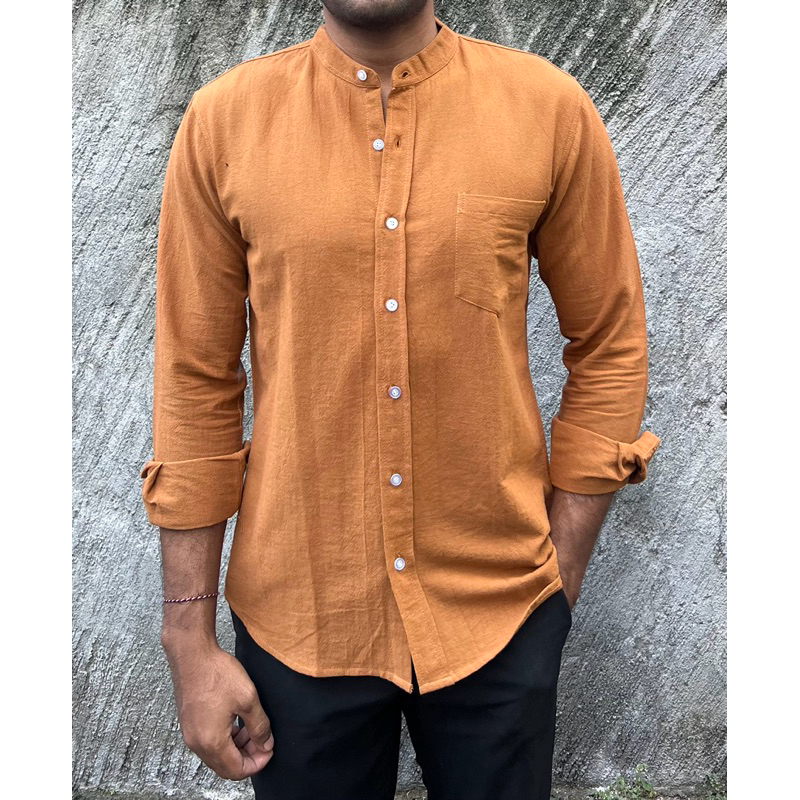 Kemeja Linen Pria Lengan Panjang