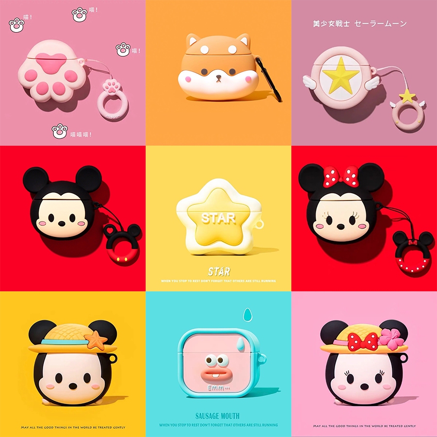 Pro 4/6 Earphone Bluetooth Cute Cartoon Case Headset Bluetooth Silicone Anti-fall Protective Casing