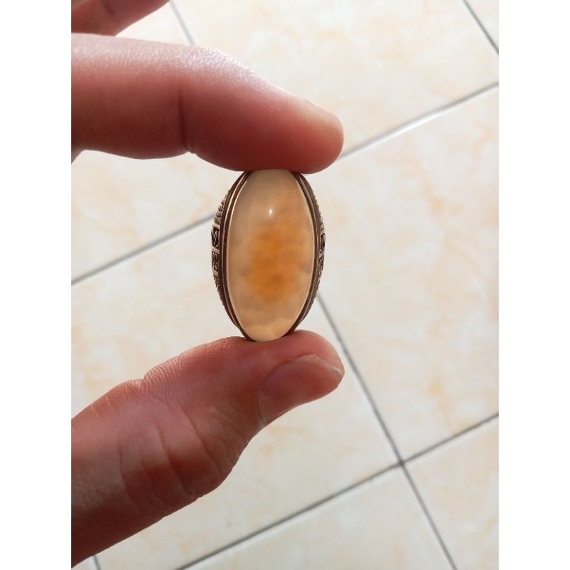 cincin batu pandan lumut sutra emas