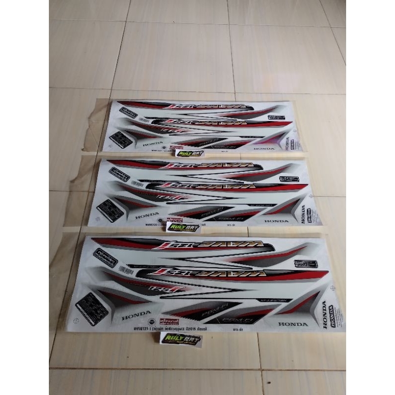 striping wave 125i Supra x 125 helm in putih