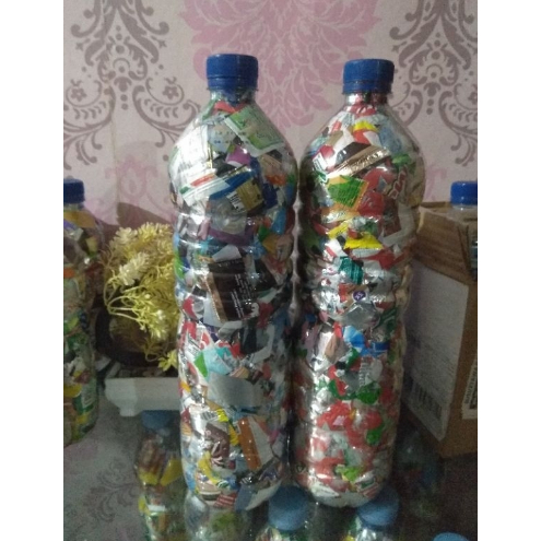 ecobrick botol aqua 1,5 liter 500gr