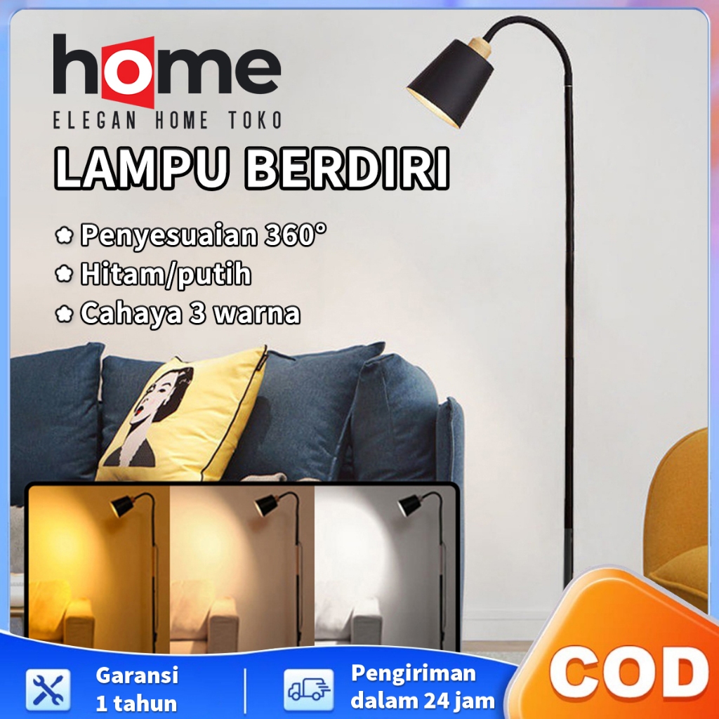 E.HOME Lampu Berdiri Ruang Tamu Aesthetic 130CM Lampu Tidur Aesthetic E27