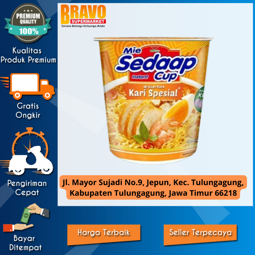 

Bravo Supermarket Tulungagung - Sedaap Mie Instan Cup Kari Spesial 81 gr