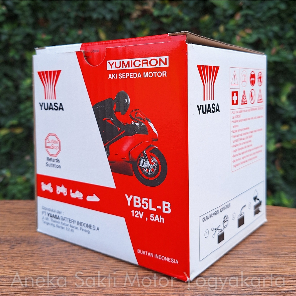 Aki Motor Yuasa Aki Basah Motor YB5L-B Yumicron YB5LB supra grand vega jupiter