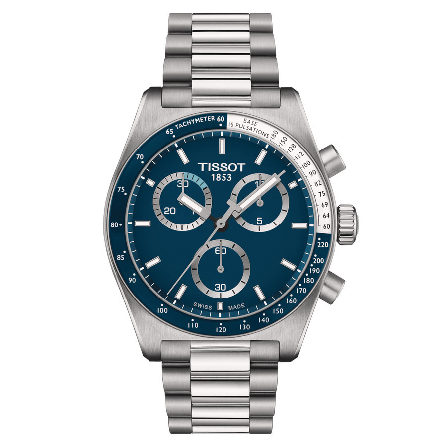 Jam Tangan Pria Tissot PR516 Chronograph Quartz Stainless Steel 40mm Biru
