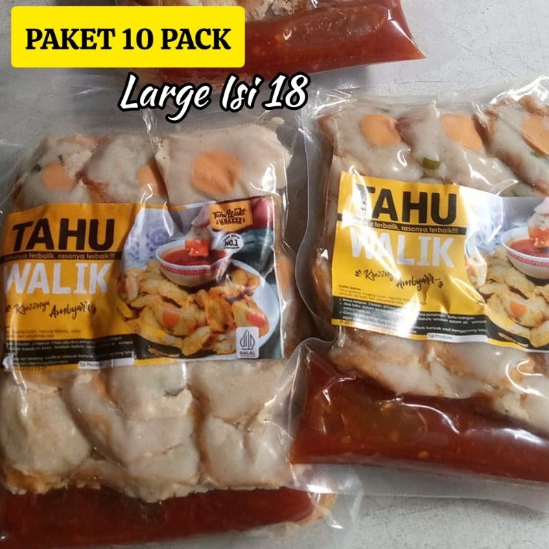 

Paket 10 Pack Tahu Walik Large Isi 18 Krezzz Rasa Ayam Ambyarr Best Seller