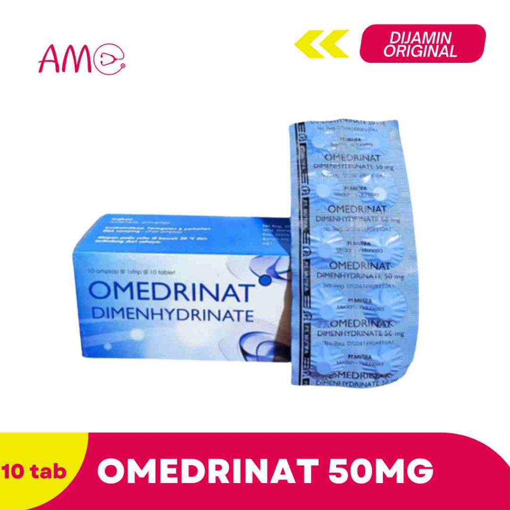 OMEDRINAT 50 MG ISI 1 STRIP 10 TABLET | OBAT MABUK PERJALANAN & VERTIGO