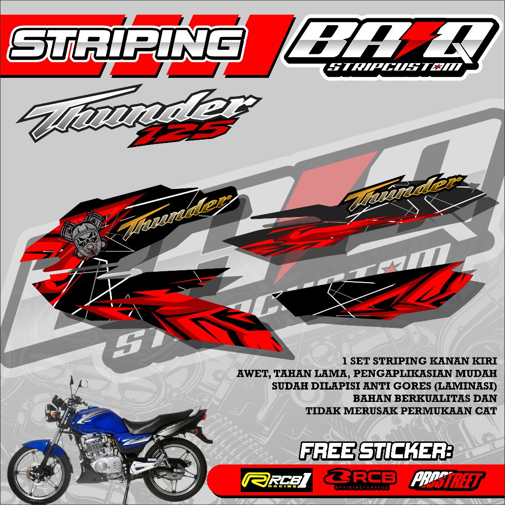 STICKER STRIPING SUZUKI THUNDER 125 - STICKER STRIPING SUZUKI THUNDER 125 MOTIF GRAVITY