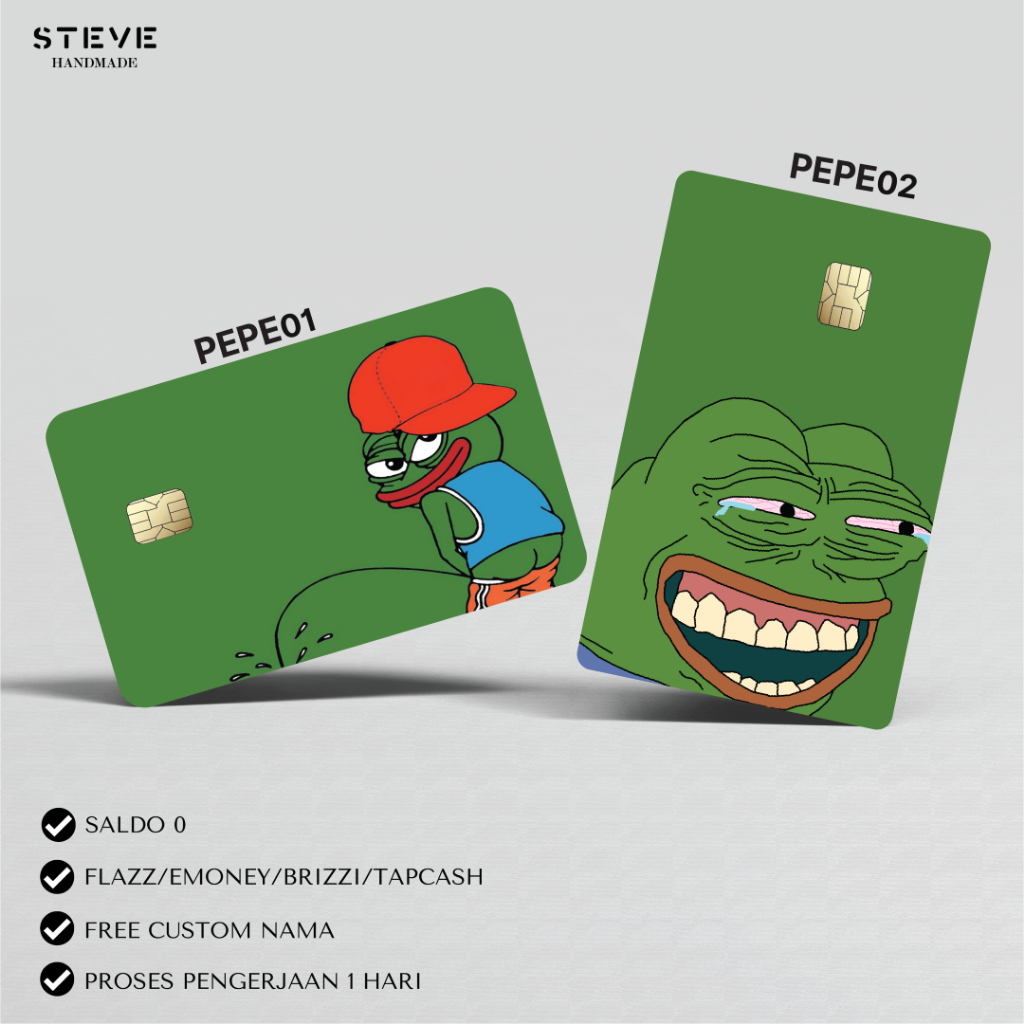 Flazz Gen 2 Emoney Brizzi Tapcash Pepe Custom Nama UV Print