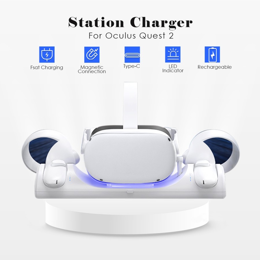 Docking Station Charger Magnetik Controller&Headset For Oculus Quest 2