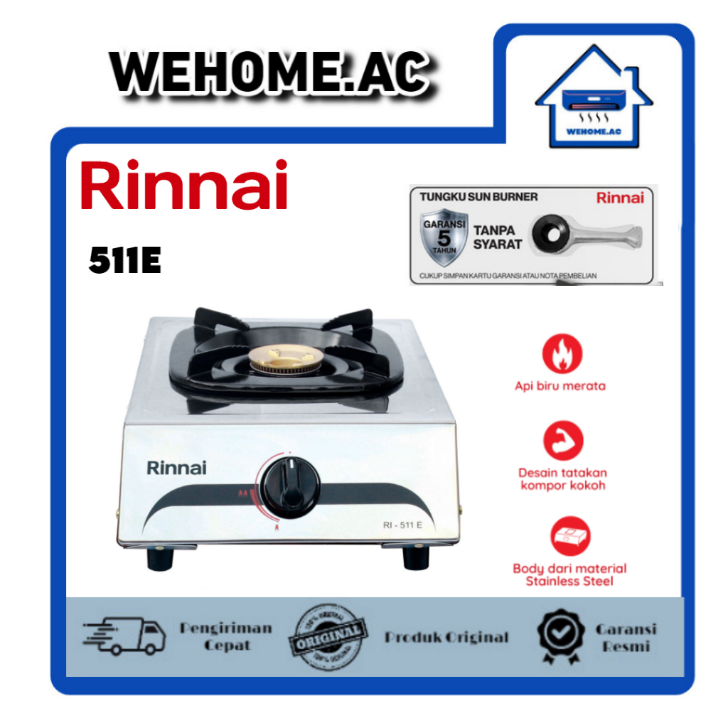 Kompor Rinnai 1 Tungku Rinnai 511E Kompor Satu Tungku