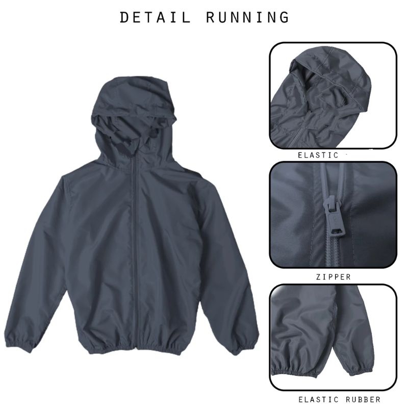 Jaket Parasut Anak Unisex usia 2 - 14 tahun - Jacket Olahraga