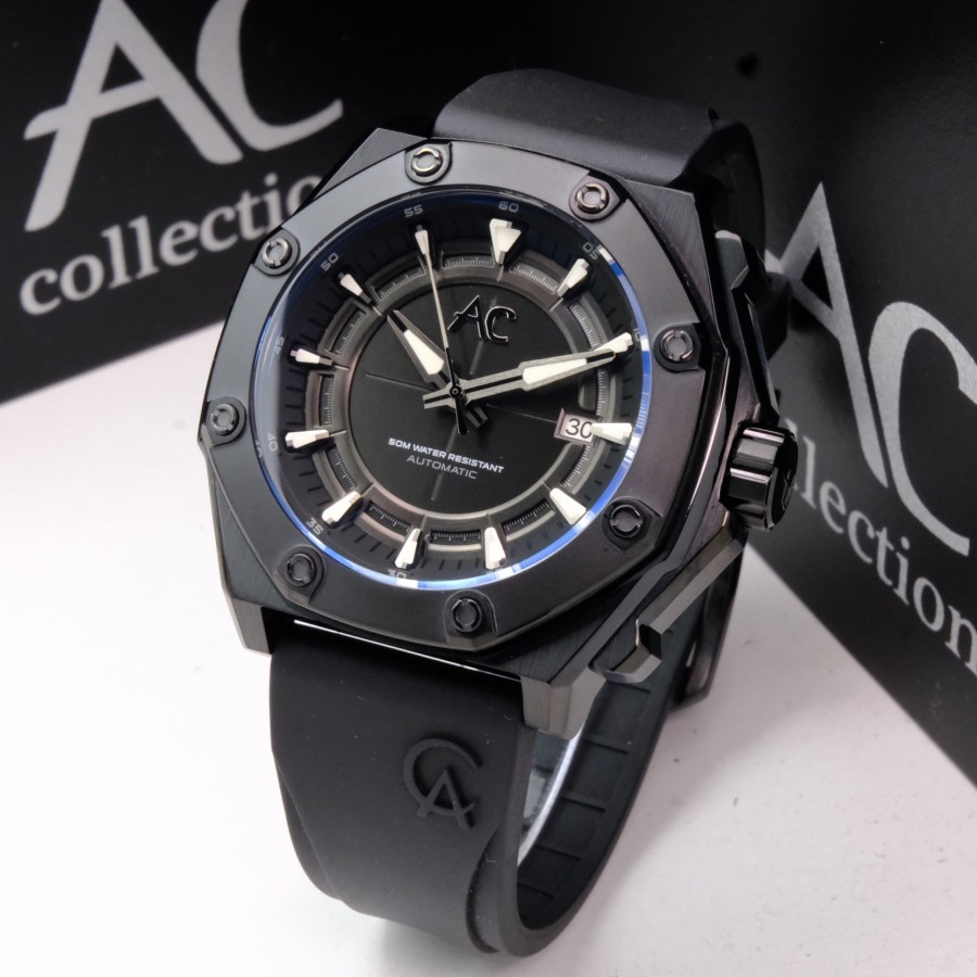 ORIGINAL Jam Tangan Pria Alexandre Christie AC 9601 / AC9601 Garansi 1 Tahun Automatic - Tali Rubber
