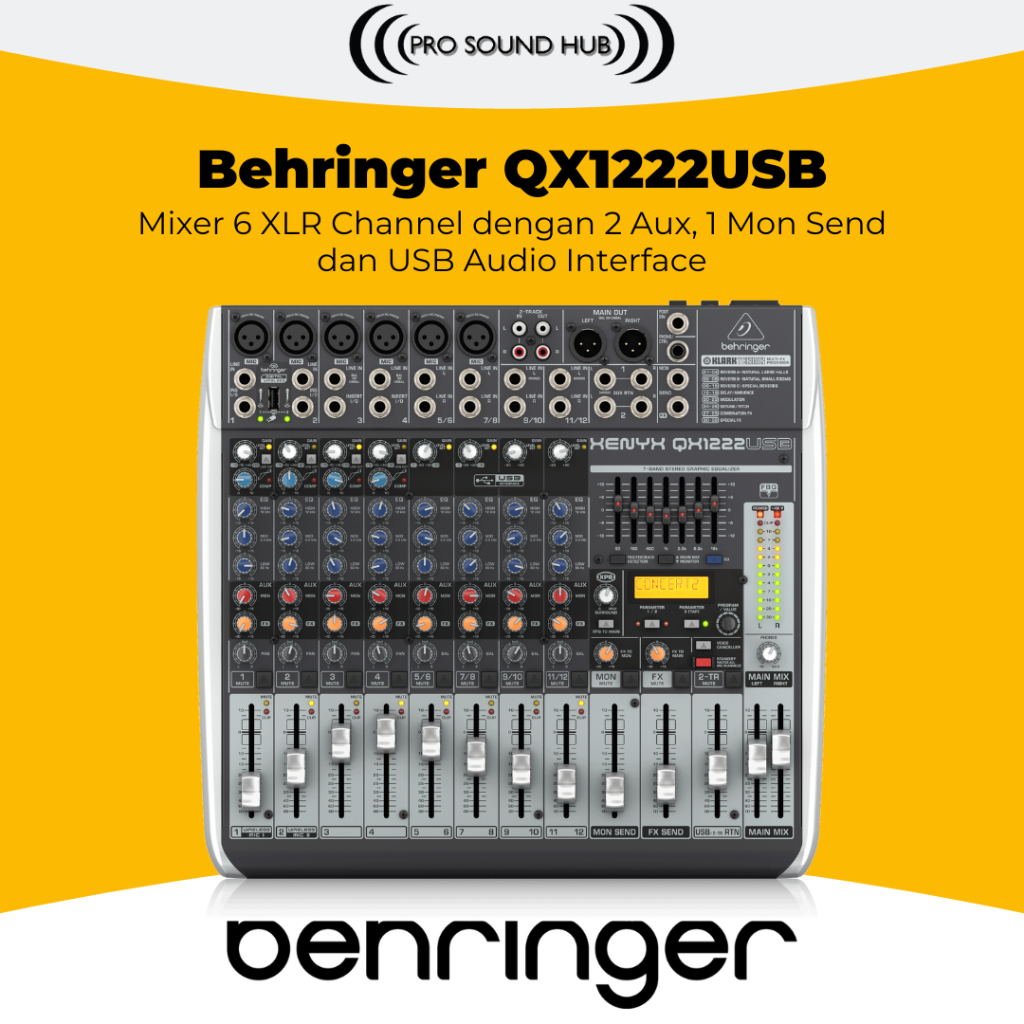 Behringer QX1222USB QX 1222 USB QX1222 Mixer 12 Input 6 Channel