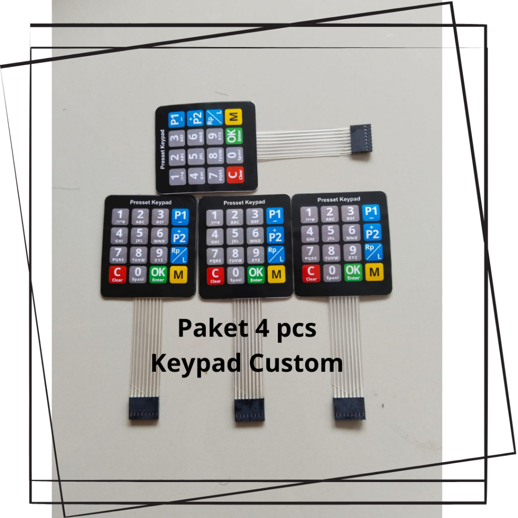 paket 4pcs keypad pom mini tombol cpu pom mini standar laminasi model custom bestpresset