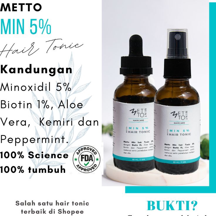 HOT METTOMINT Minoxidil Biotin Hair Tonic Minoxidil 5 Minoxidil 1 Minoxidil 15 Obat Penumbuh Rambut 