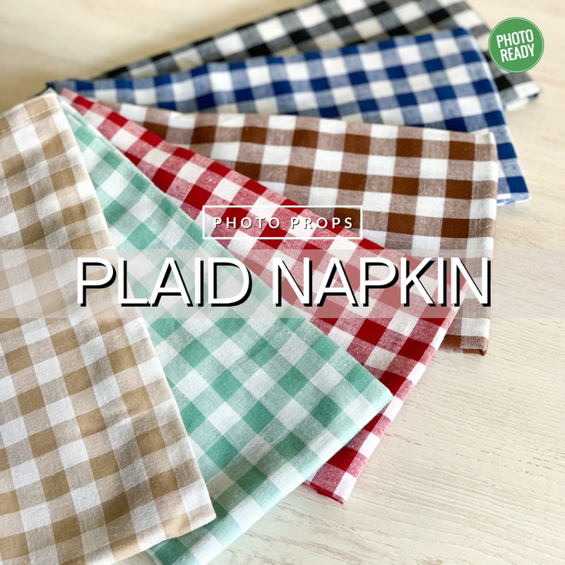 PREMIUM PLAID NAPKIN - PHOTOPROPS PHOTOREADY ALAS FOTO ALAS MAKANAN FOOD PHOTOGRAPHY PROPS FOTO BACK