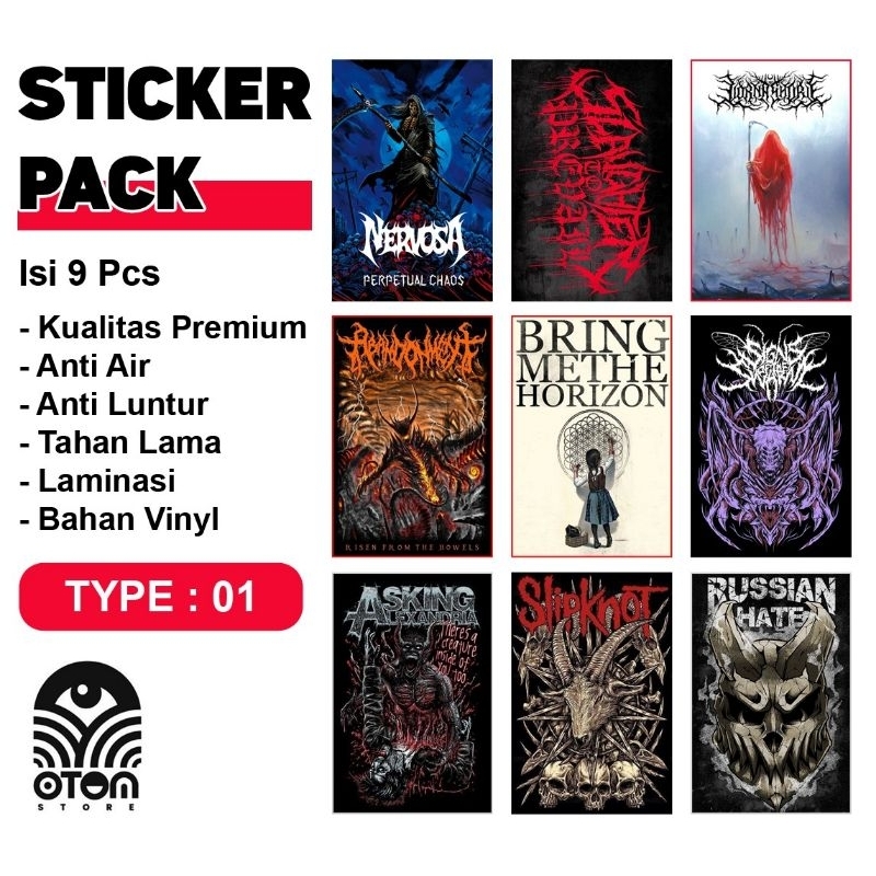 

Sticker band Metal , Sticker Premium Laminasi- Otom Store