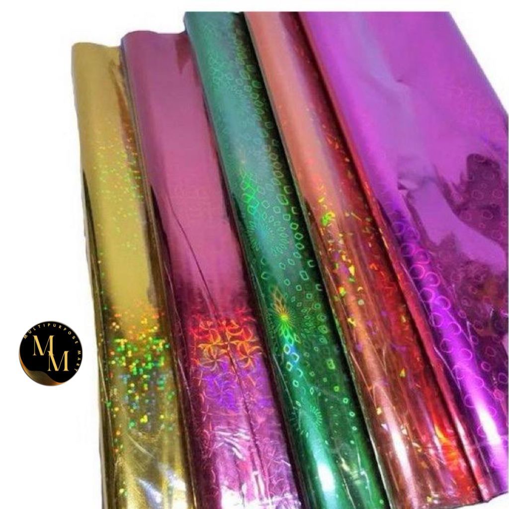 

PLASTIK HOLOGRAM / PLASTIK KADO / PLASTIK PARCEL PEMBUNGKUS KADO MENGKILAP 3D GLOSSY