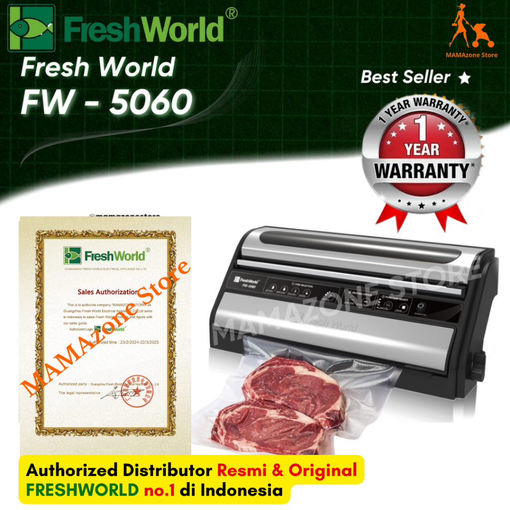 FRESHWORLD FW 5060 Mesin Vacuum Sealer Basah Kering FW 5060 Mesin Vakum Freshworld FW 5060