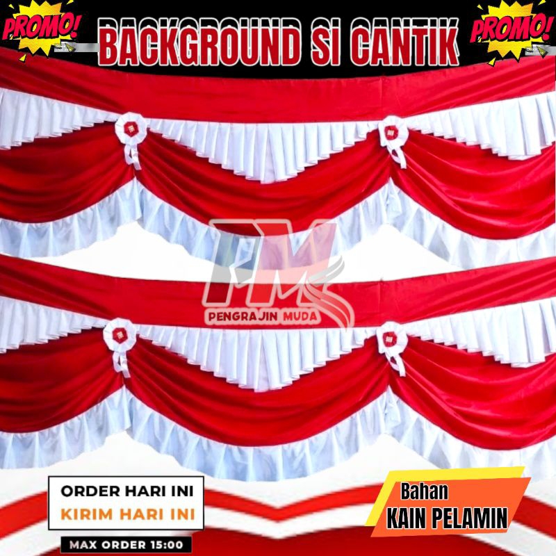 BENDERA BACKGROUND/BENDERA UMBUL-UMBUL10 GELOMBANG/BENDERA MERAH PUTIH