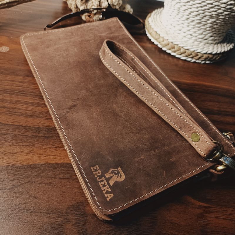 erjeka leather - hand bag cluth pria kulit sapi crazy horse (CH) premium
